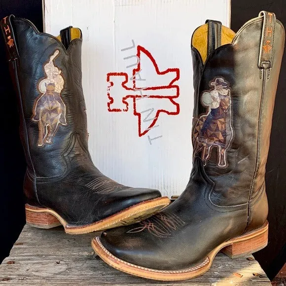 TIN HAUL Open Roper Header Heeler Square Toe Cowboy Western Boots
