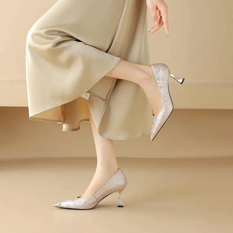 TSS54 Leather Pumps - High Heels - Women's Casual Shoes