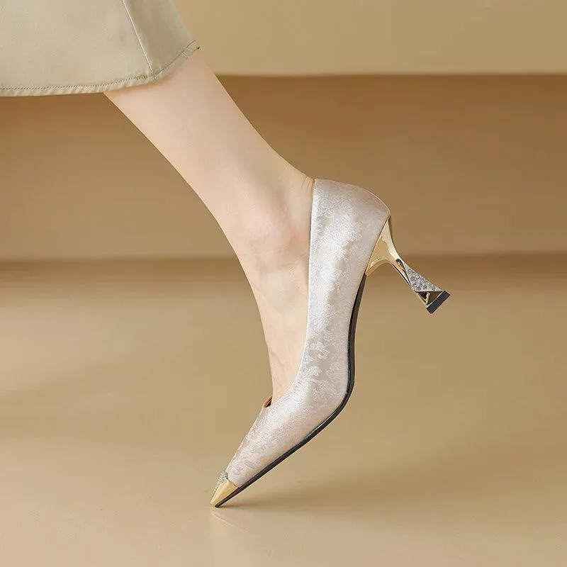 TSS54 Leather Pumps - High Heels - Women's Casual Shoes