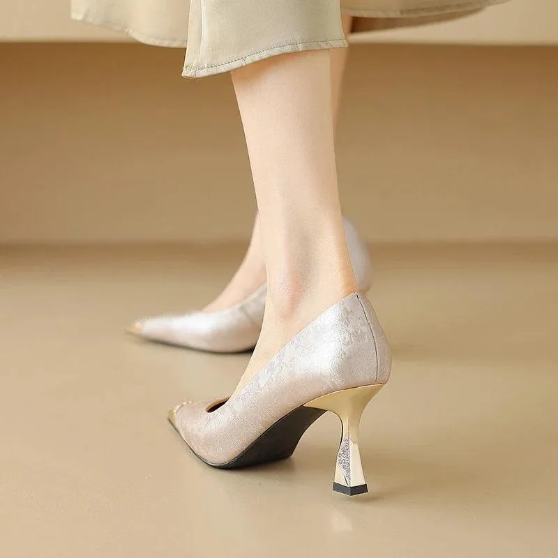 TSS54 Leather Pumps - High Heels - Women's Casual Shoes