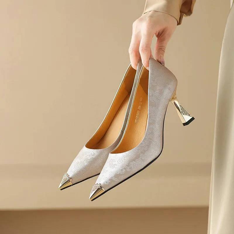 TSS54 Leather Pumps - High Heels - Women's Casual Shoes