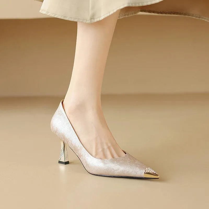 TSS54 Leather Pumps - High Heels - Women's Casual Shoes