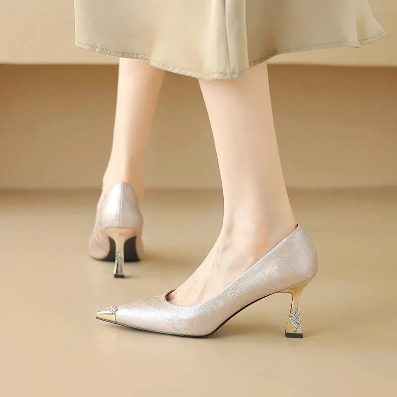 TSS54 Leather Pumps - High Heels - Women's Casual Shoes