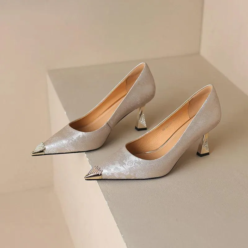 TSS54 Leather Pumps - High Heels - Women's Casual Shoes