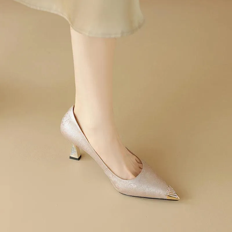 TSS54 Leather Pumps - High Heels - Women's Casual Shoes