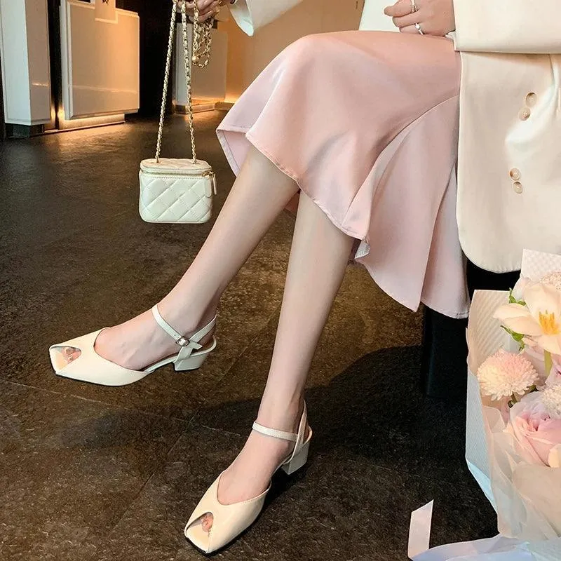 TSS95 Women's Casual Shoes - Solid Thick Heels Sandals