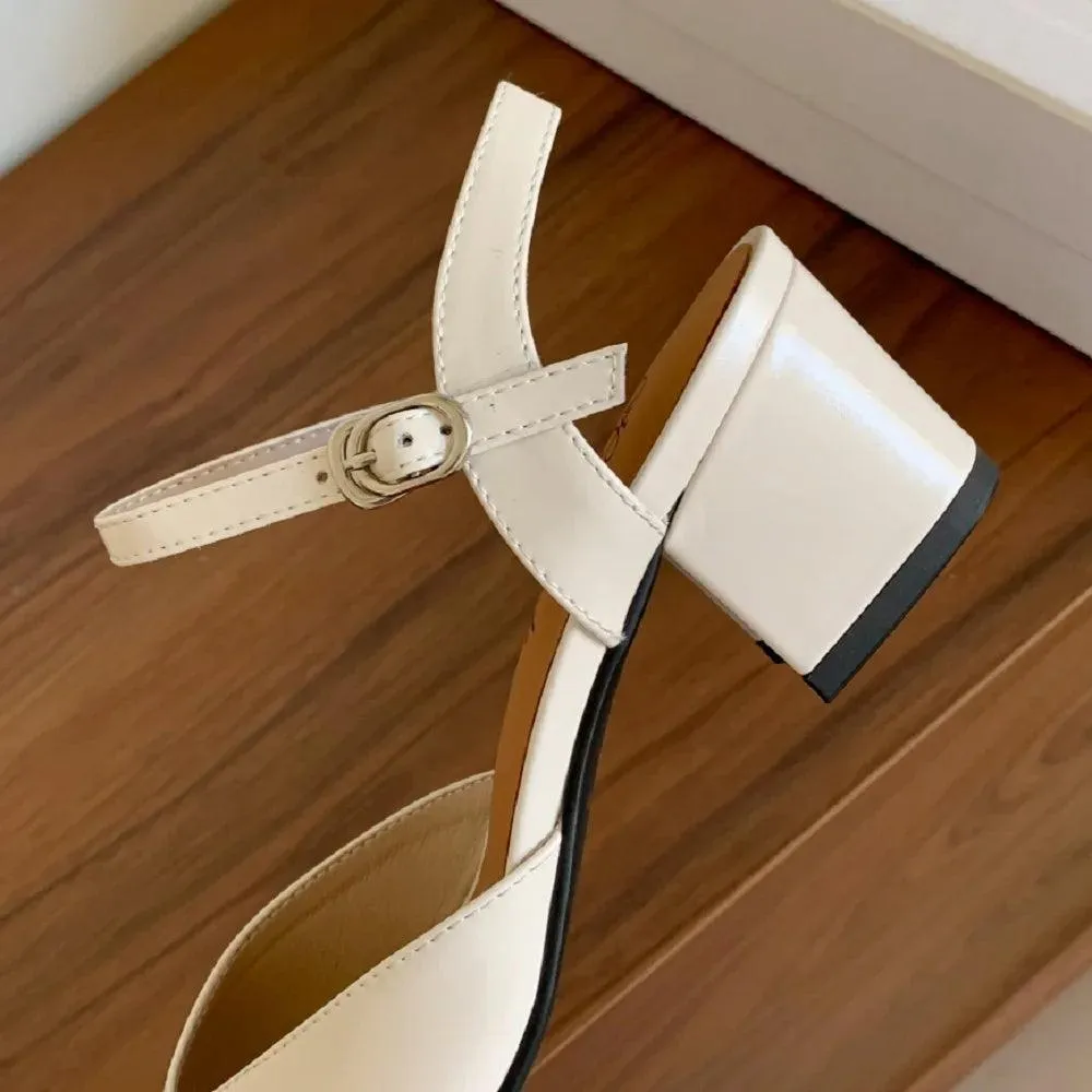 TSS95 Women's Casual Shoes - Solid Thick Heels Sandals