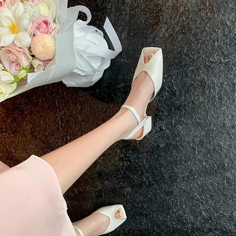 TSS95 Women's Casual Shoes - Solid Thick Heels Sandals