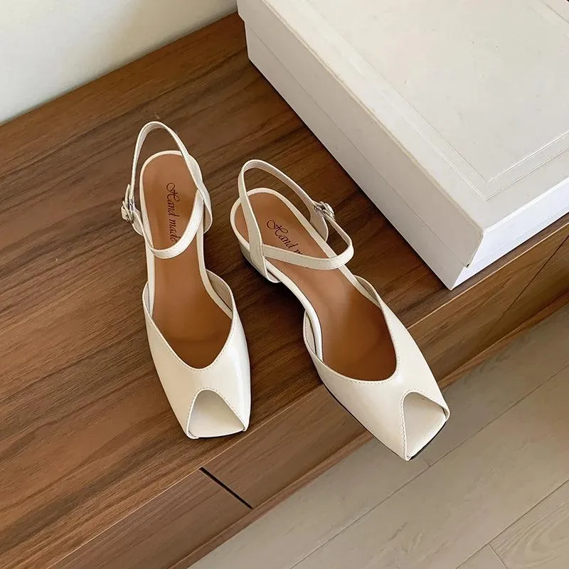 TSS95 Women's Casual Shoes - Solid Thick Heels Sandals