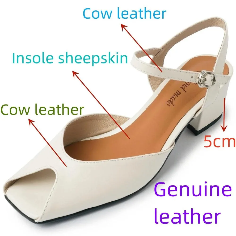 TSS95 Women's Casual Shoes - Solid Thick Heels Sandals
