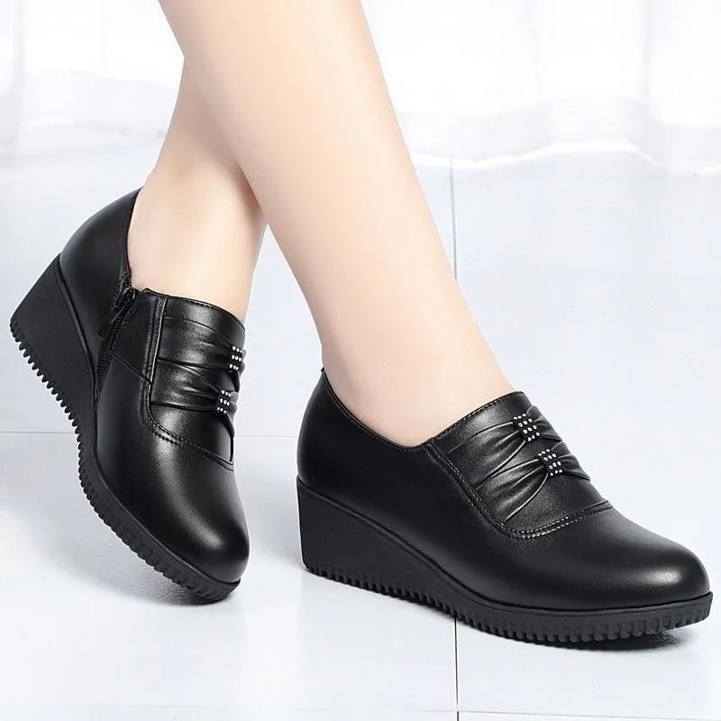Women's Casual Shoes Pumps Wedges Black High Heels 8308