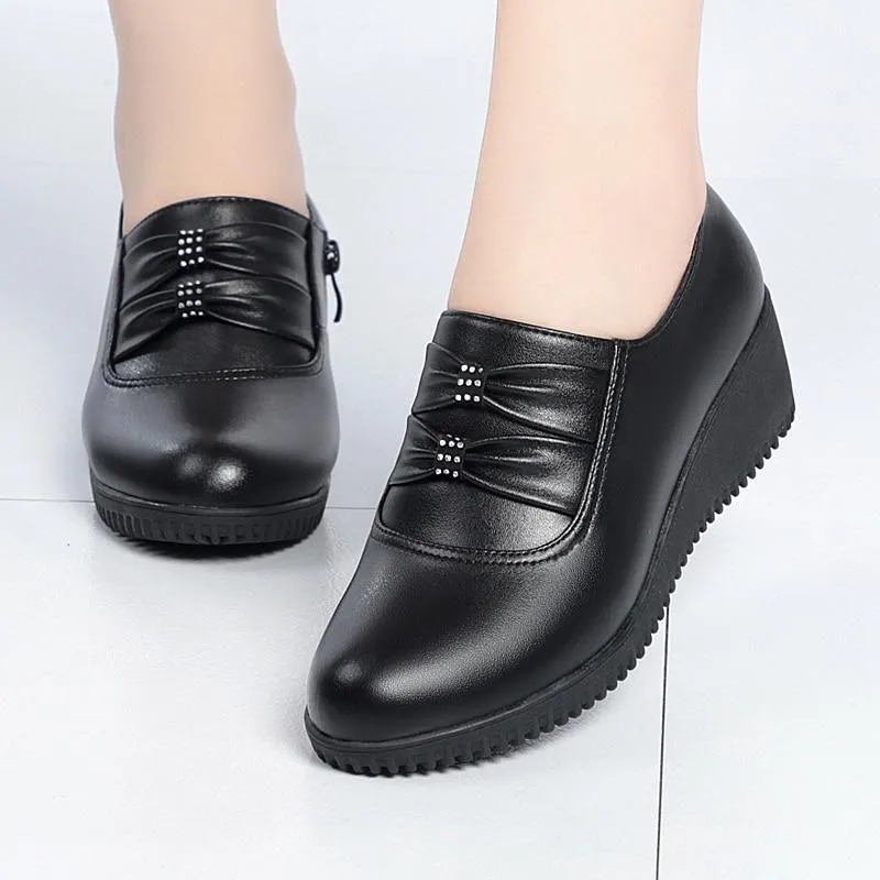 Women's Casual Shoes Pumps Wedges Black High Heels 8308