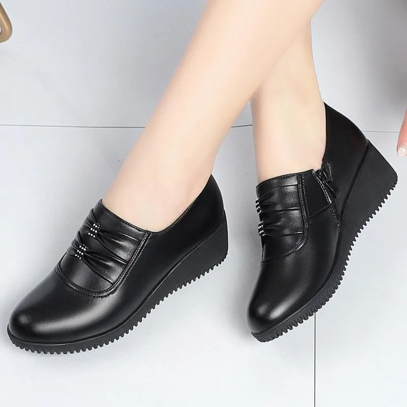 Women's Casual Shoes Pumps Wedges Black High Heels 8308