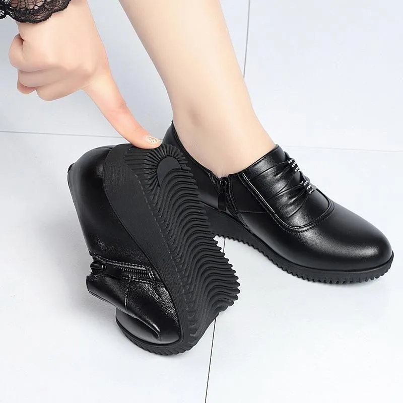 Women's Casual Shoes Pumps Wedges Black High Heels 8308